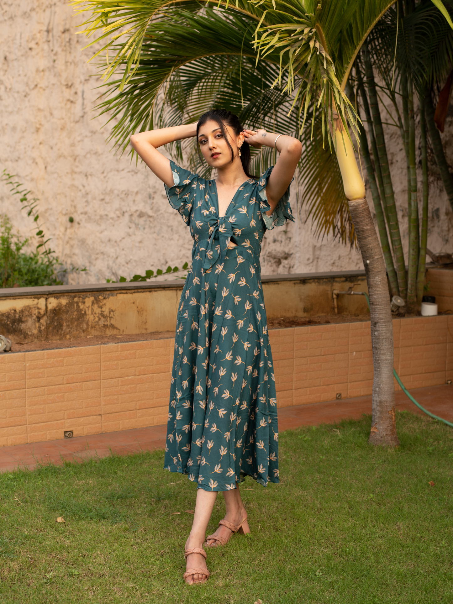 Front-Tie Cotton Dress