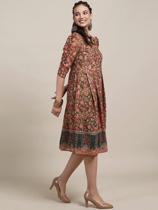 Pleated Georgette Dress