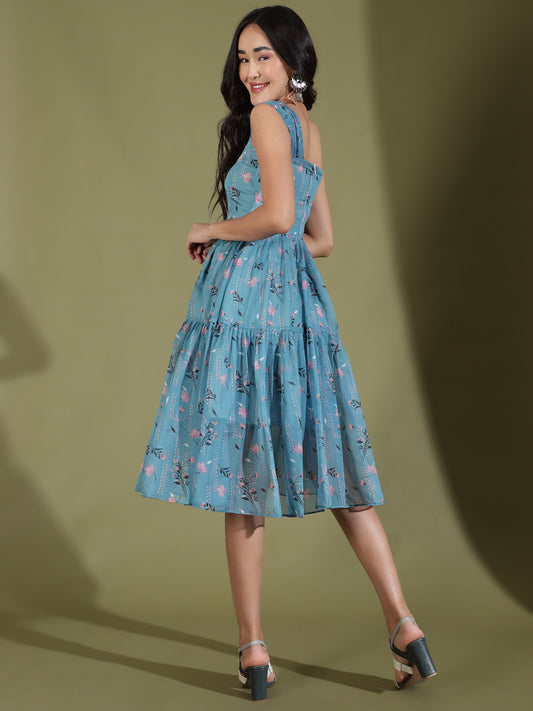 Floral Organza Tiered Dress