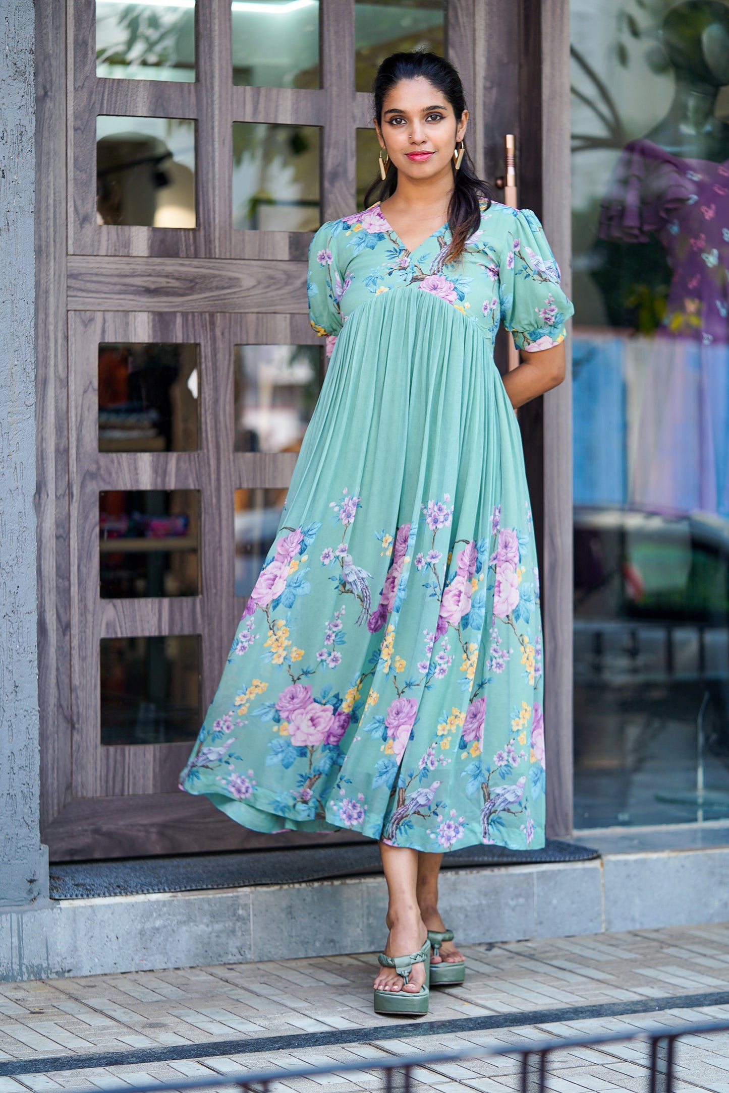 Pure Georgette Floral Dress