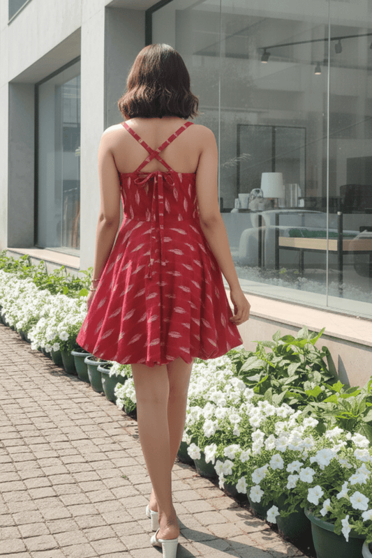 Pink Ikat Cotton Dress