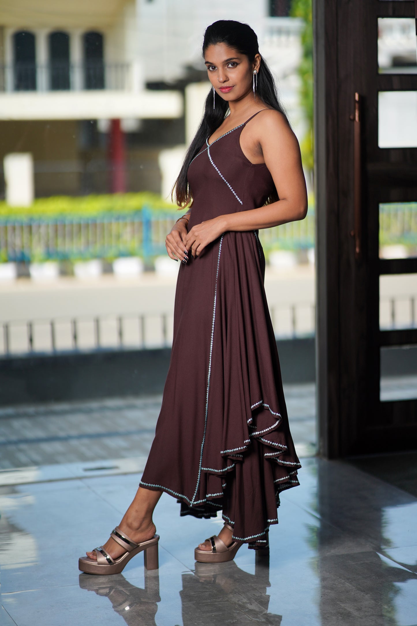 Embroidered Evening Dress