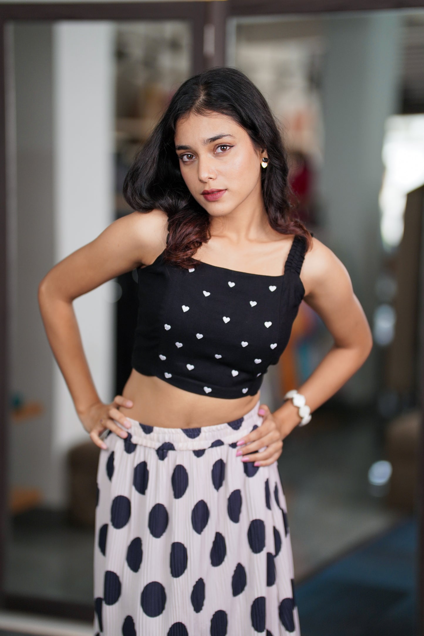 White Polka Dot Skirt – Retro Chic Ankle Length