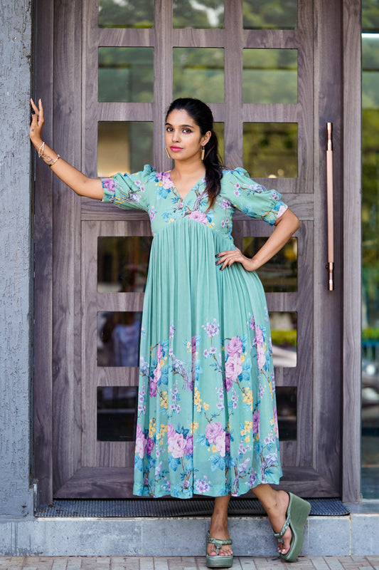 Pure Georgette Floral Dress