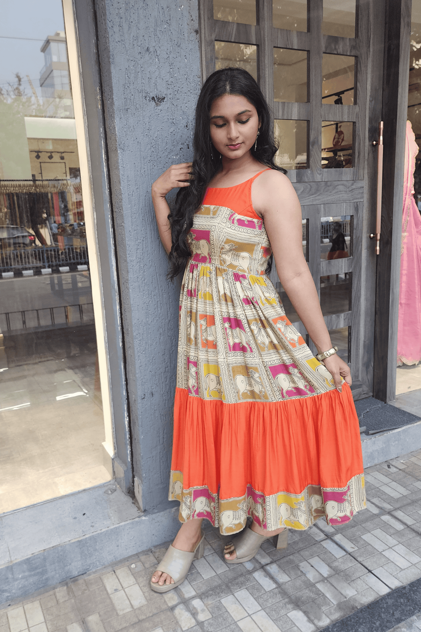 Kalamkari Pichwai Print Dress