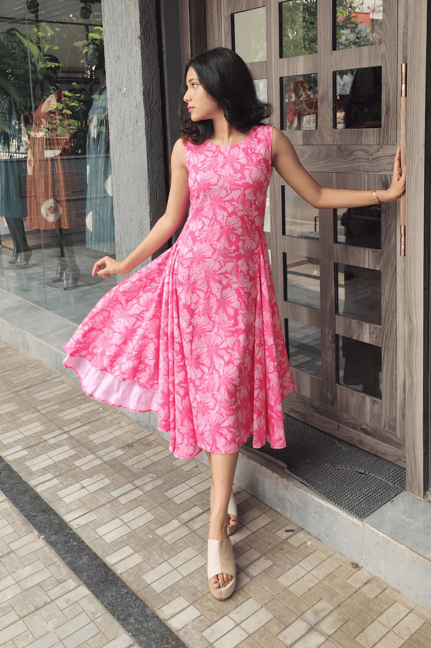 Signature Silhouette Pink Floral Dress - Smart Casuals