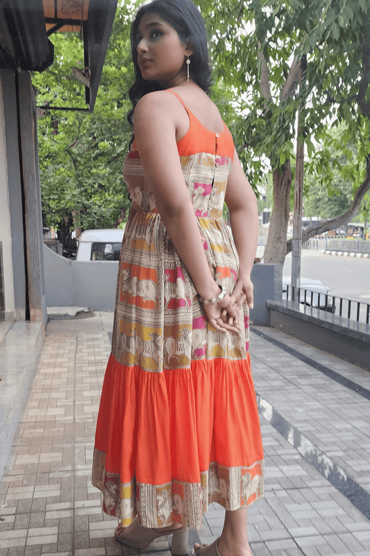 Kalamkari Pichwai Print Dress
