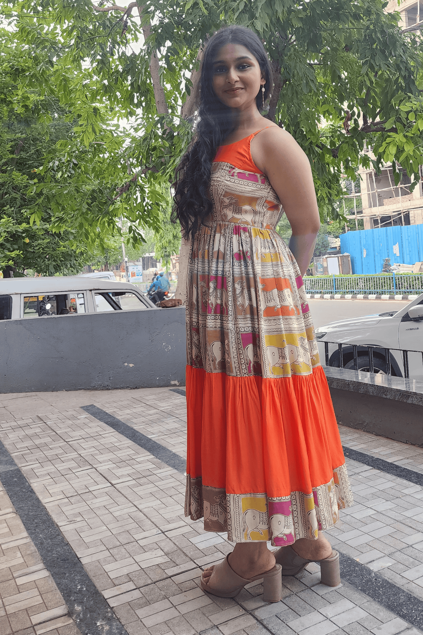 Kalamkari Pichwai Print Dress