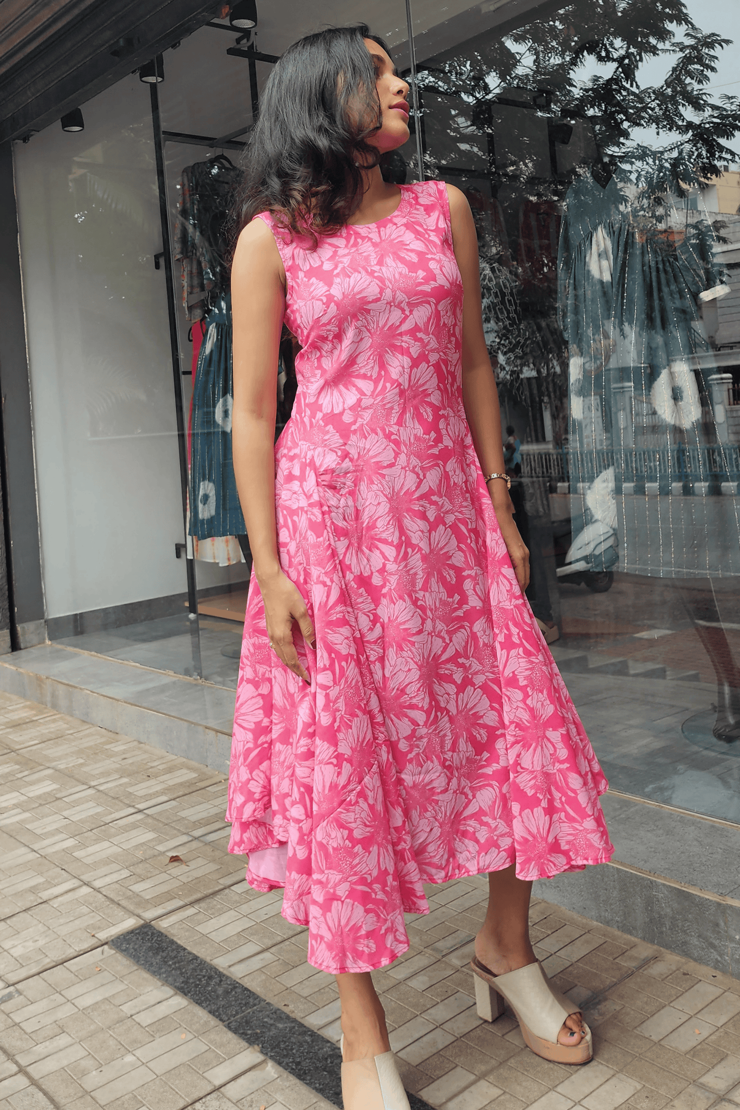 Signature Silhouette Pink Floral Dress - Smart Casuals