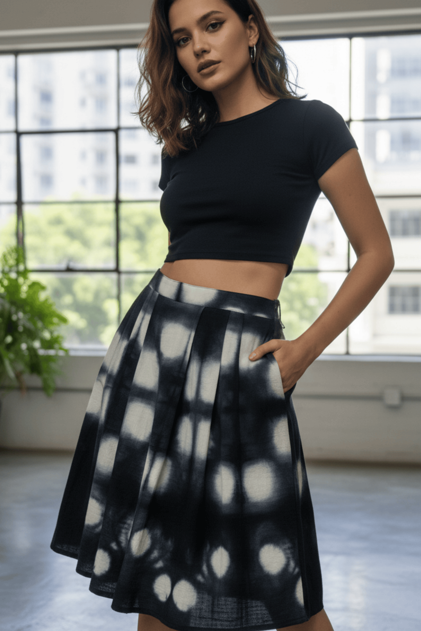 Hand-Dyed Cotton Skirt