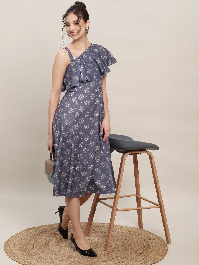 One Shoulder Ruffle Dress