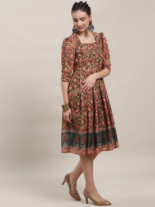 Pleated Georgette Dress